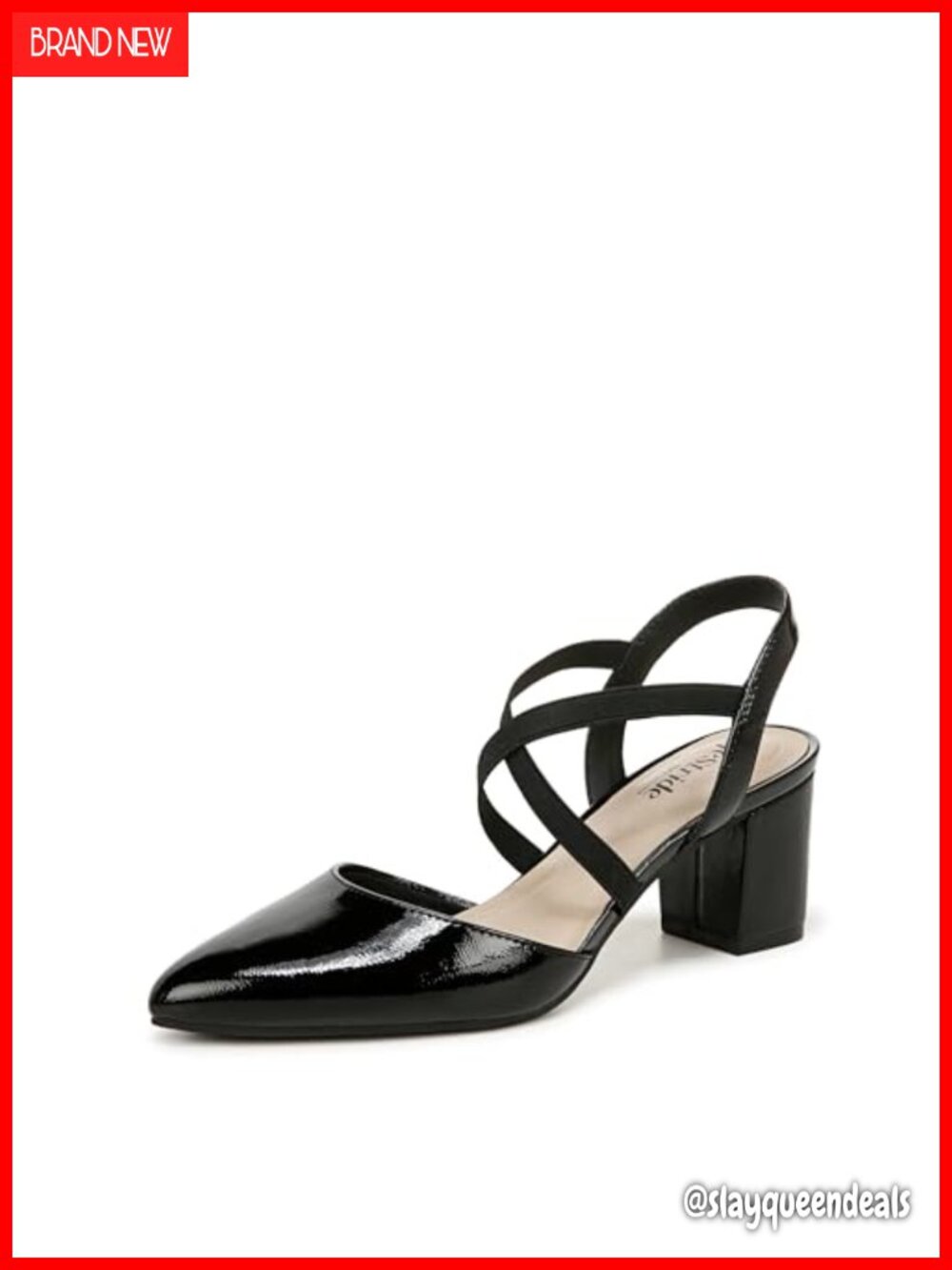 Slingback Pointed Toe Block Heel Dress Pumps Comfort Work Heels